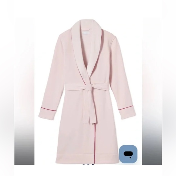 LAKE Pajamas Cozy robe fleece blush pockets piping lapel midi - Picture 1 of 11